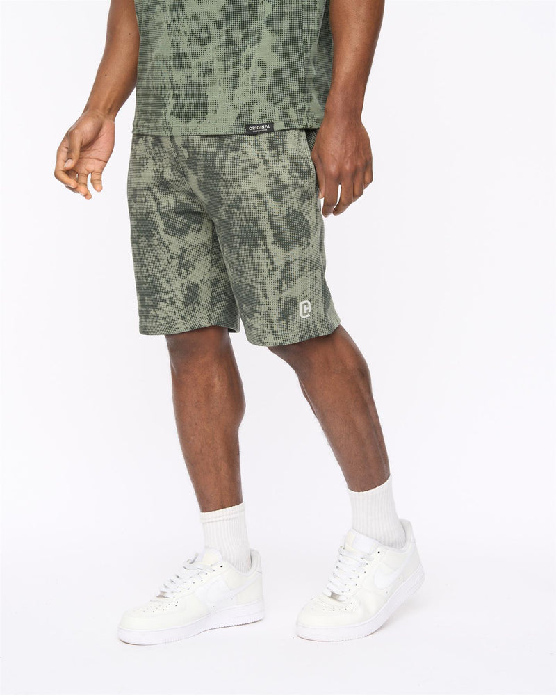 Bardon Camo Jog Shorts Olive