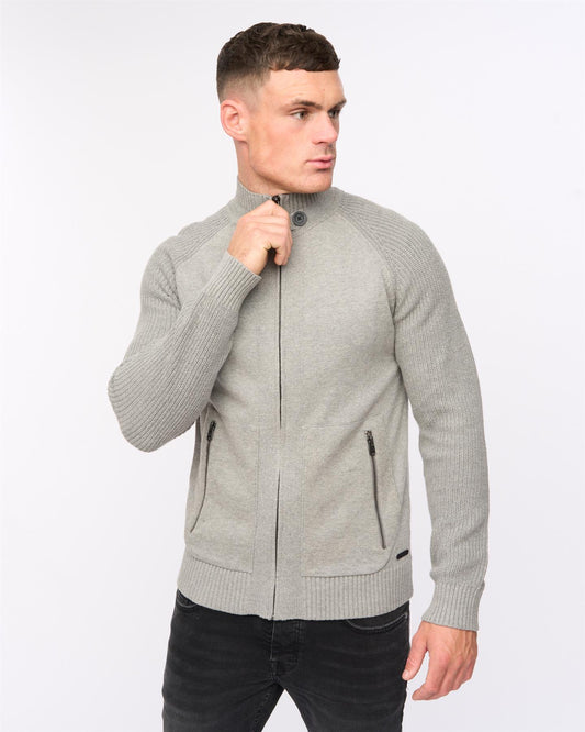Birchin Zip Thru Knit Grey