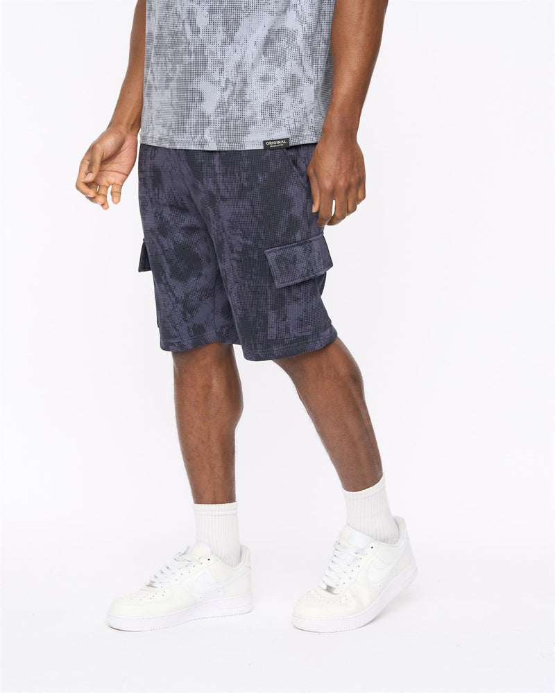 Bardon Camo Cargo Shorts Navy