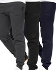 Mayview PKA Joggers 3pk Black Charcoal Navy