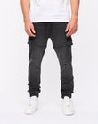 Malimore Cargo Cuff Jeans Black Wash