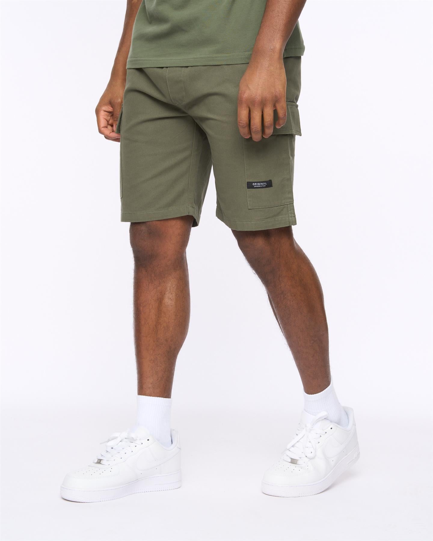 Utilate Elastic Waist Cargo Shorts Thyme