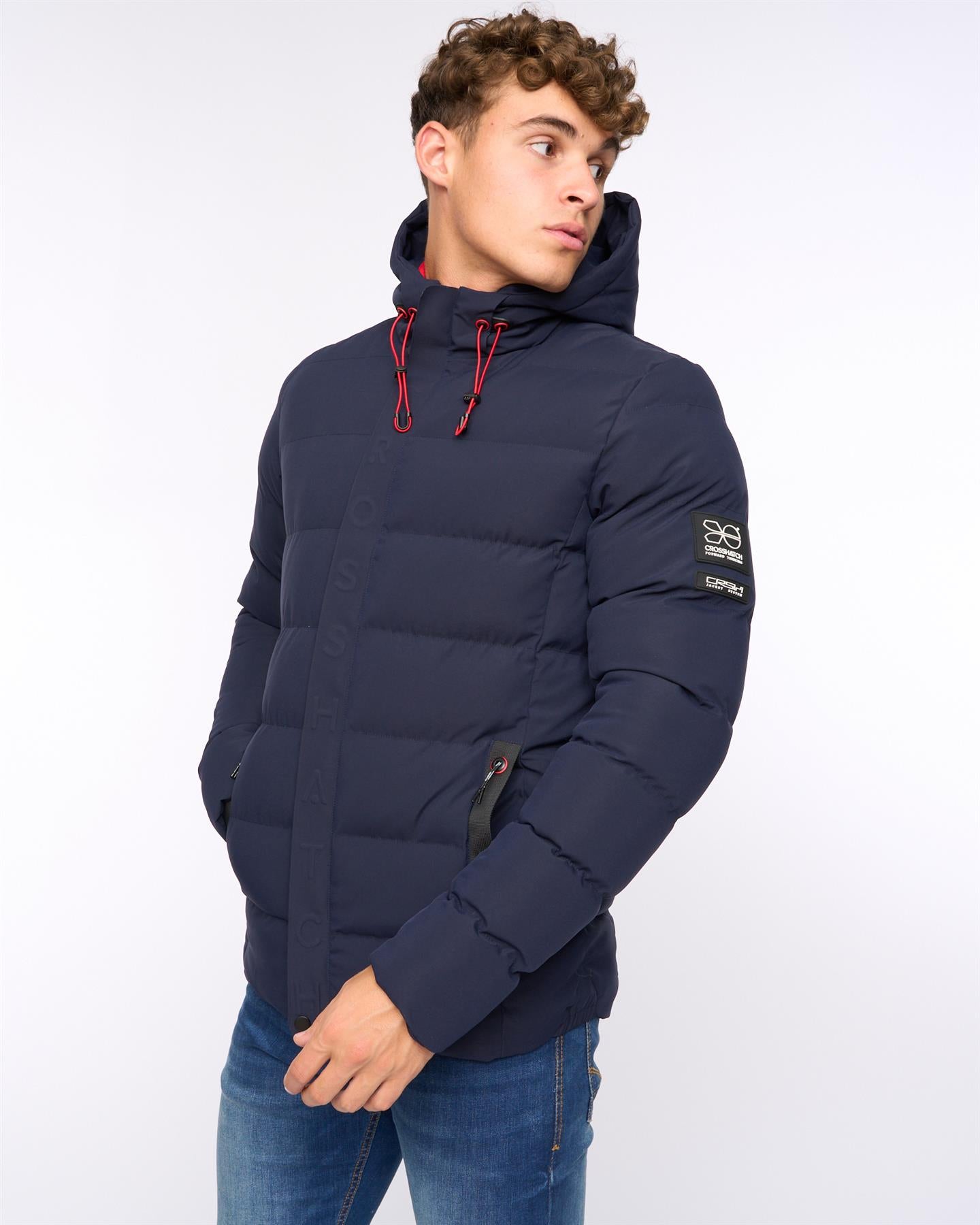 Kampleys Embossed Jacket Navy Crosshatch