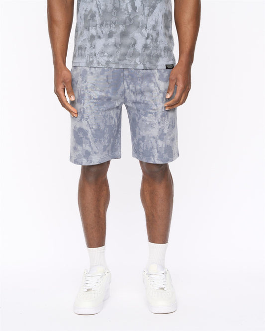 Bardon Camo Jog Shorts Steel Blue