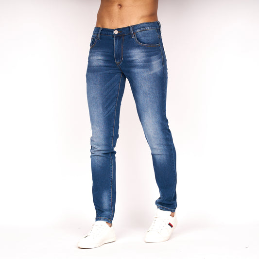 Emaciated Distressed Denim Jeans Stone Wash