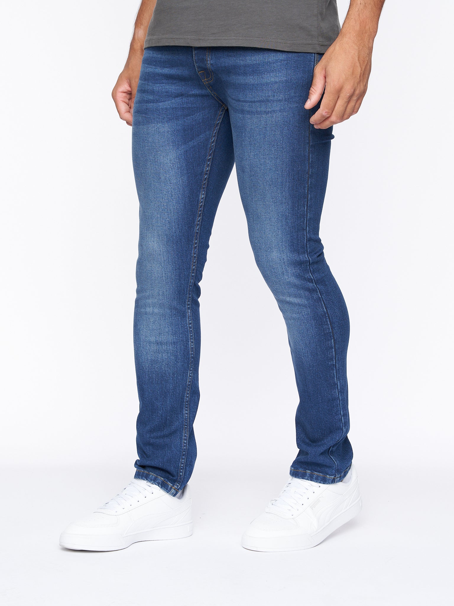 Mens Buraca Slim Fit Denim Jeans Stone Wash – Crosshatch
