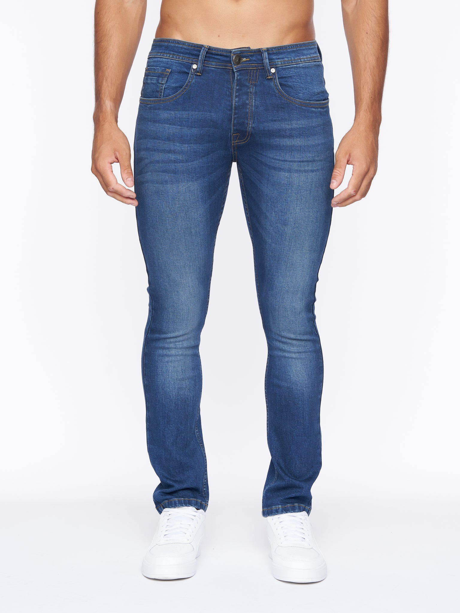 Mens Buraca Slim Fit Denim Jeans Stone Wash – Crosshatch