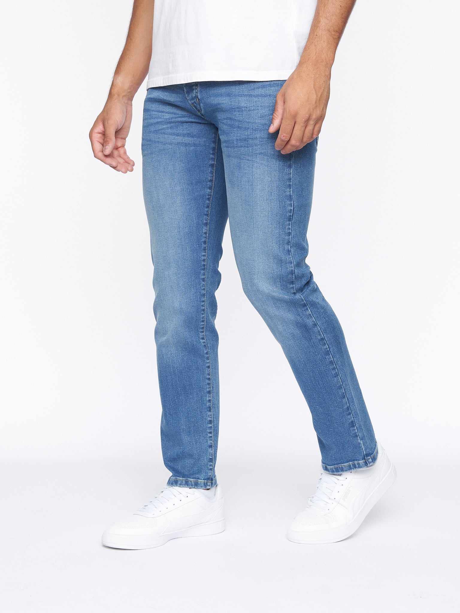 Mens Farrowed Stretch Denim Jeans Stone Wash – Crosshatch