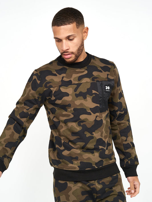 Velmax Crew Sweat Forest Camo