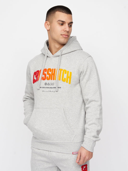 Flocked Hoodie Grey Marl