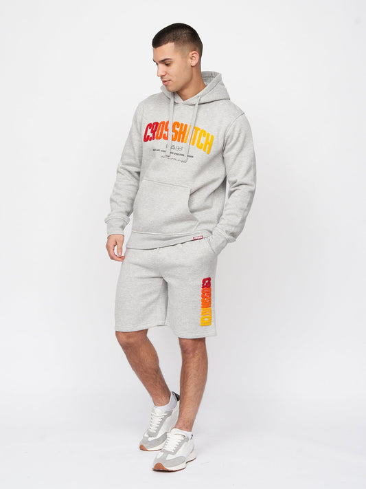 Flocked Hoodie Grey Marl