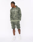 Bardon Camo Hoodie & Cargo Jog Short Olive