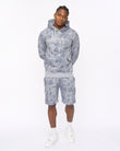Bardon Camo Hoodie & Cargo Jog Short Steel Blue