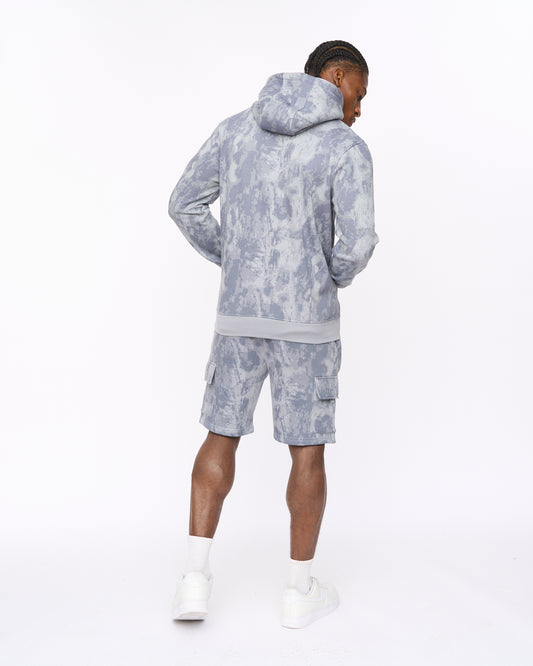 Bardon Camo Hoodie & Cargo Jog Short Steel Blue