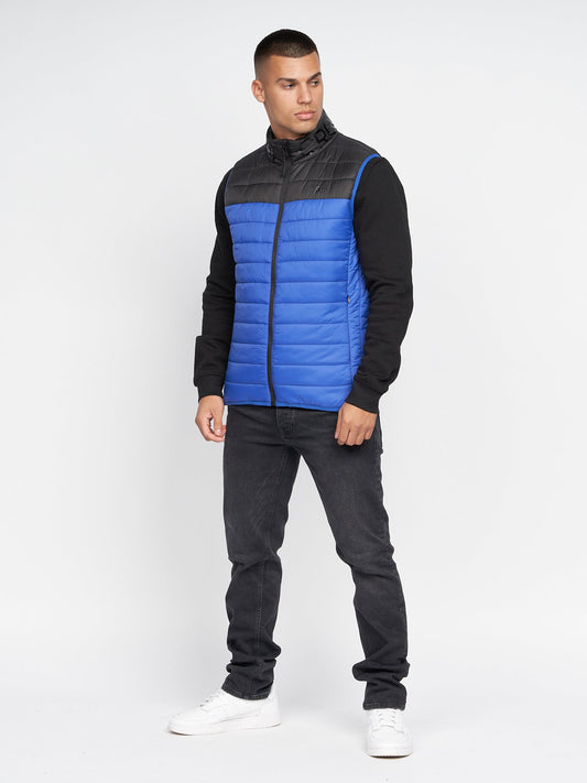Presnell High Neck Gilet Blue