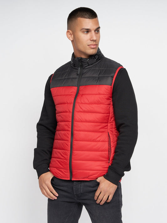 Presnell High Neck Gilet Red