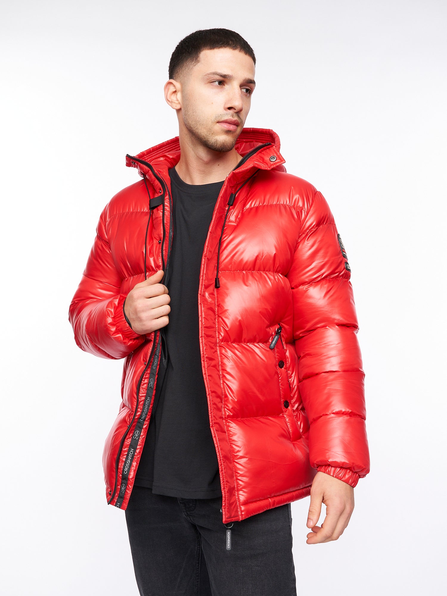 Mens Crosswell High Shine Jacket Red – Crosshatch