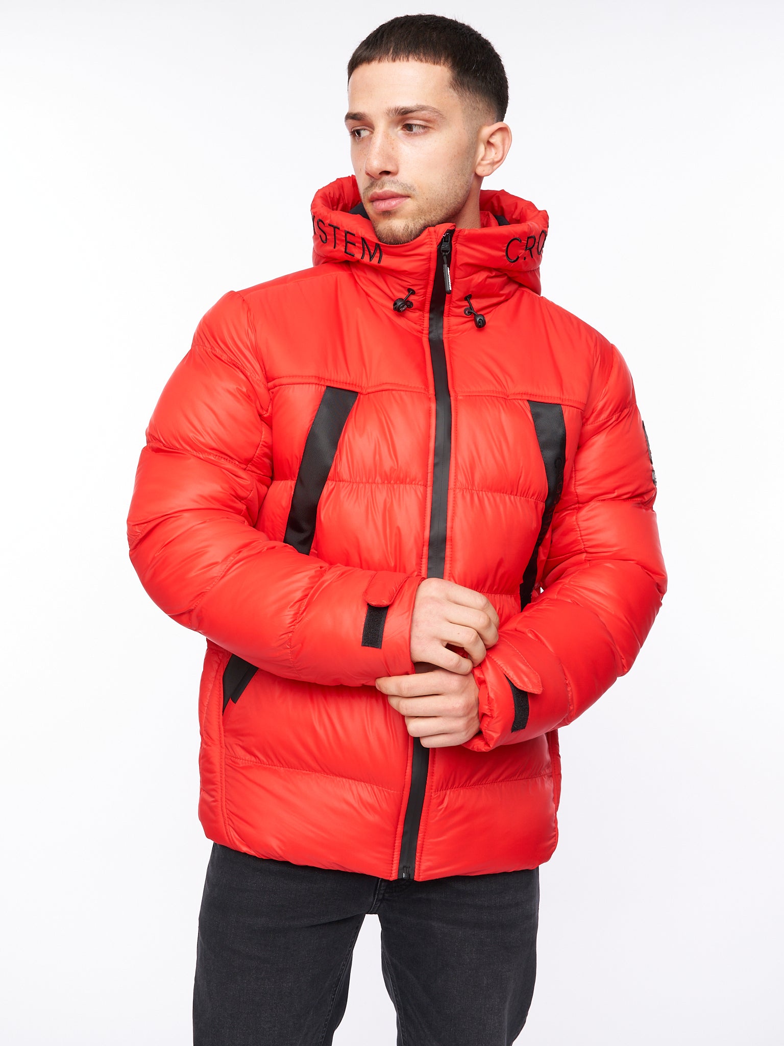 Mens Craystore Hooded Jacket Red – Crosshatch