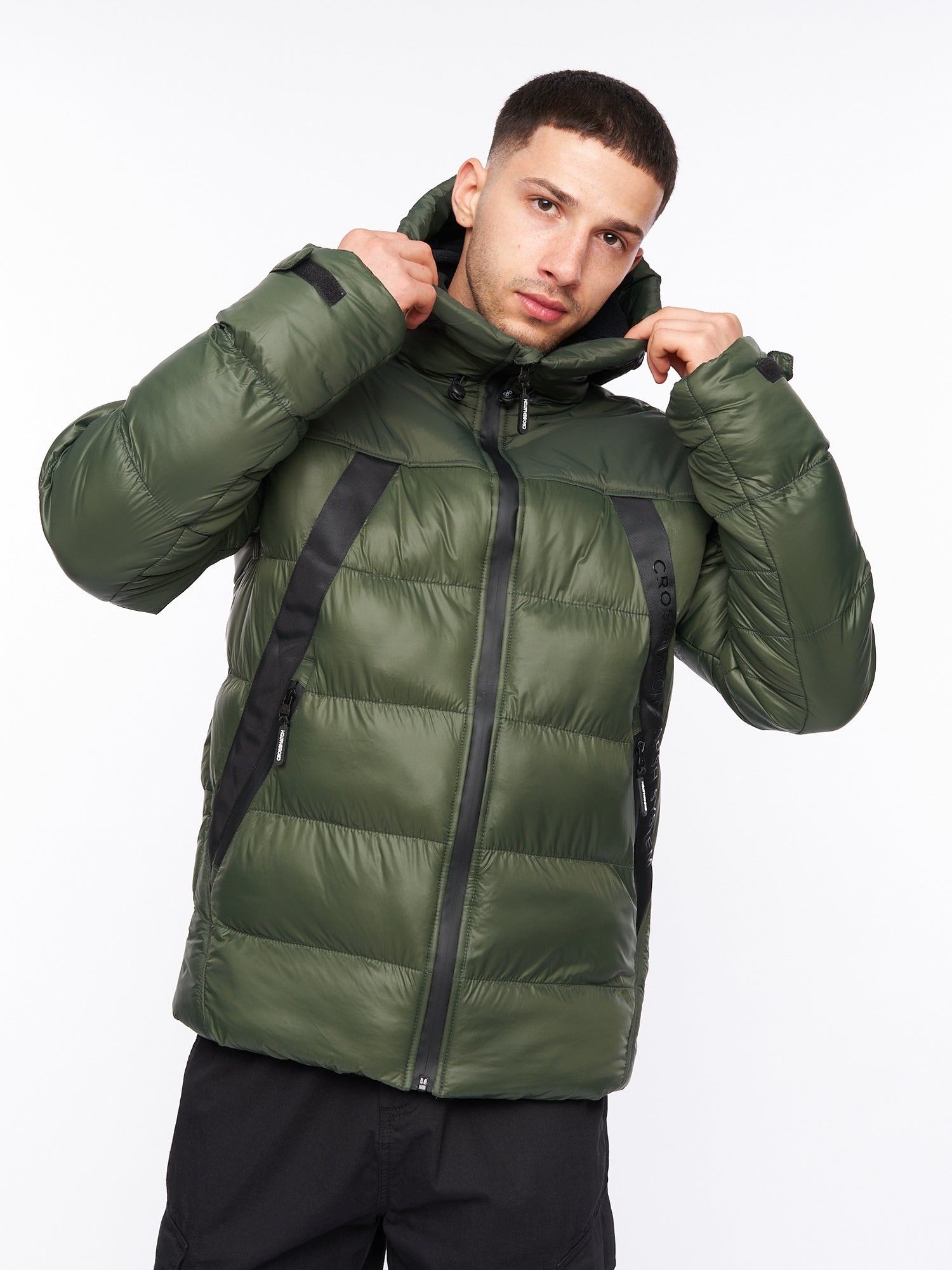 Mens Craystore Hooded Jacket Olive – Crosshatch