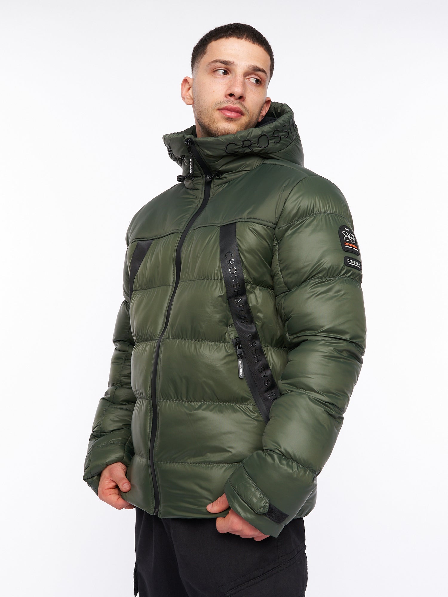 Mens Craystore Hooded Jacket Olive – Crosshatch