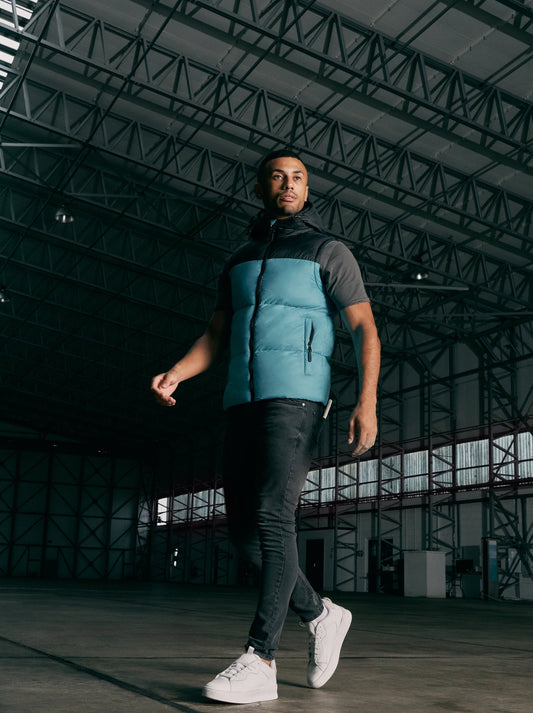 Chemerley Hooded Gilet Turquoise
