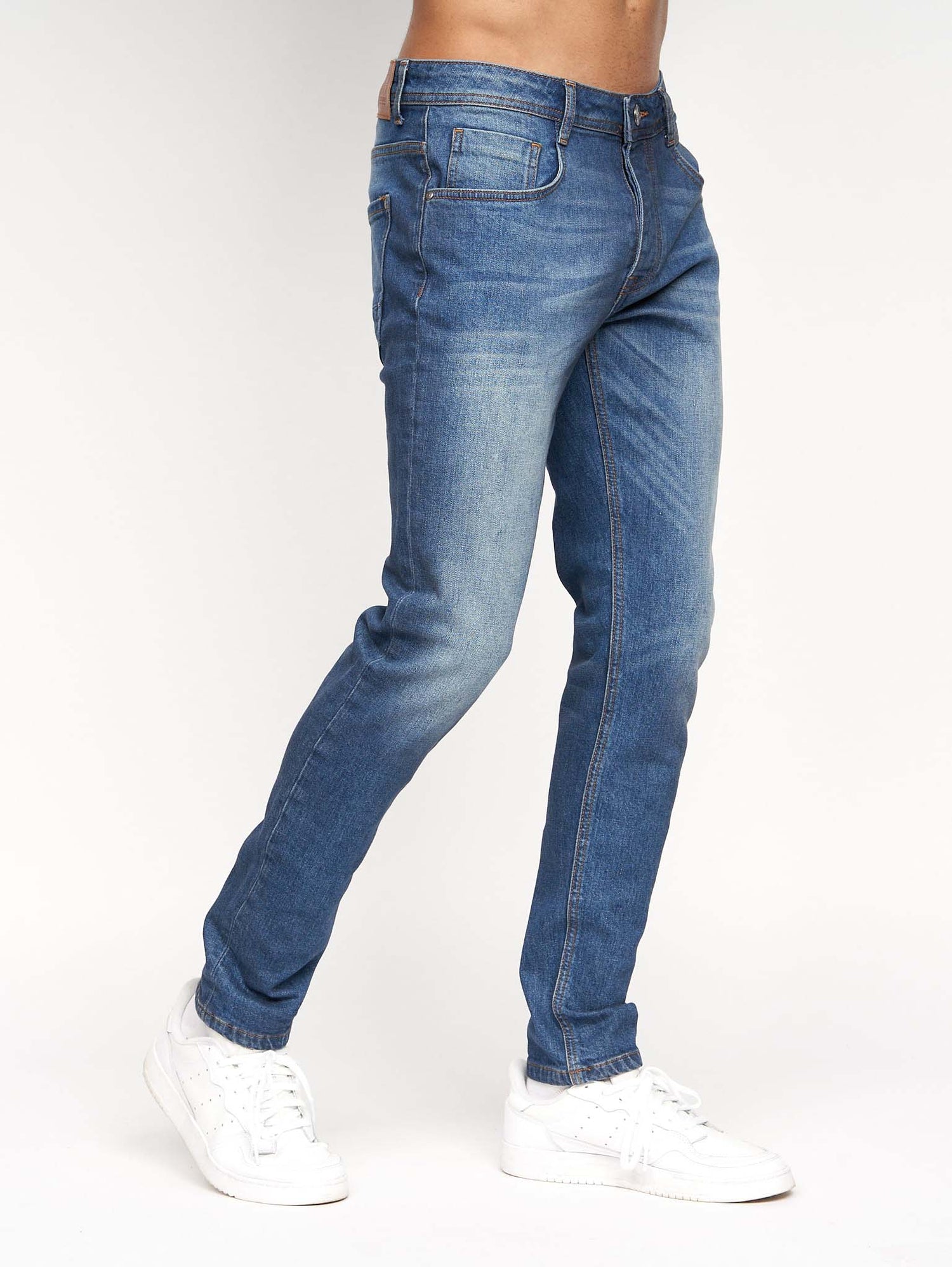 Mens Sheldons Slim Fit Jeans Stone Wash – Crosshatch