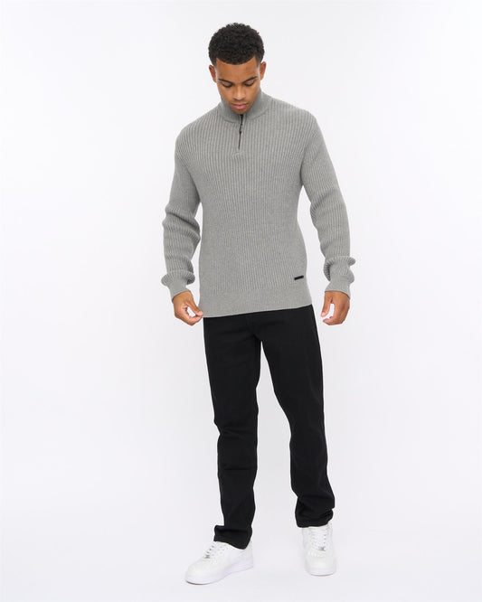 Havaline 1/4 Zip Knit Grey Marl