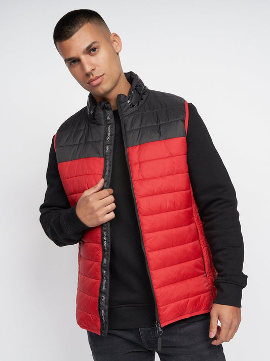 Presnell High Neck Gilet Red
