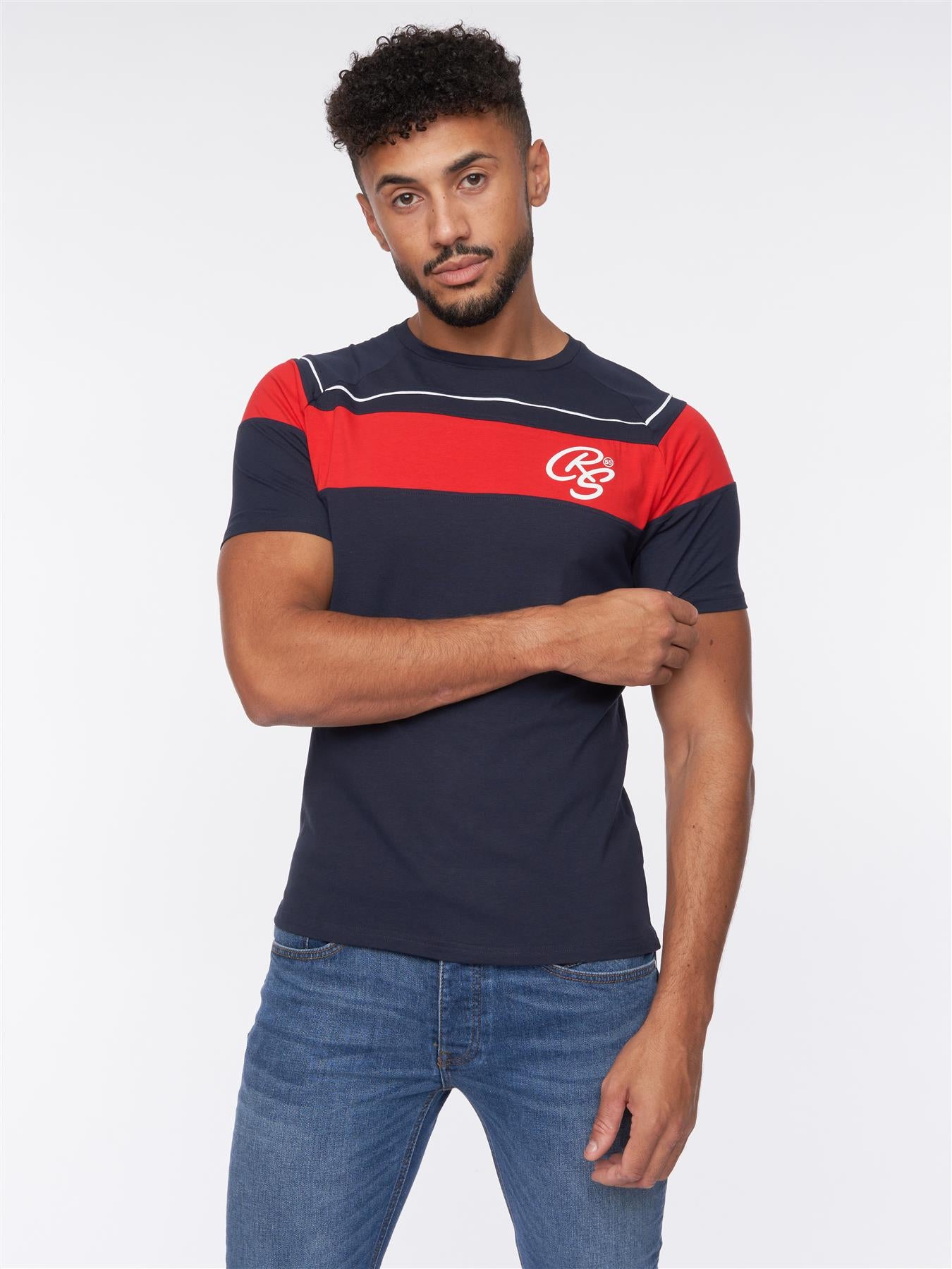 crosshatch Craftore T-Shirt Navy