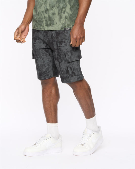 Bardon Camo Cargo Shorts Black