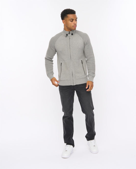 Birchin Zip Thru Knit Grey
