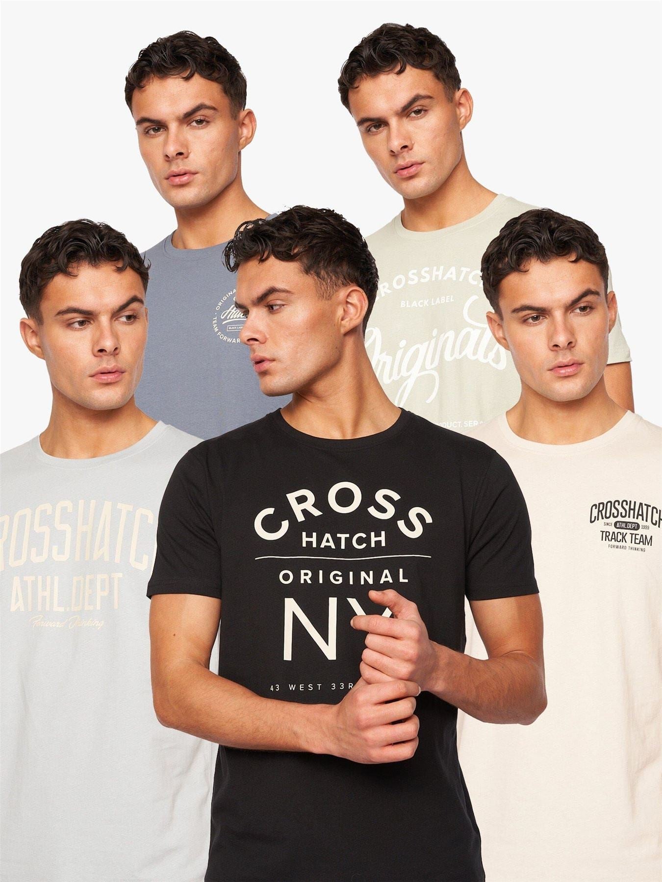 crosshatch Feltrax T-Shirt 5pk Assorted