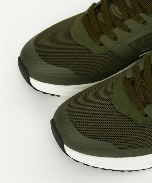 Holywell Flyknit Trainers Olive/White