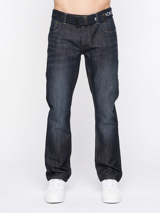 New Embossed Techno Denim Jeans Dark Wash