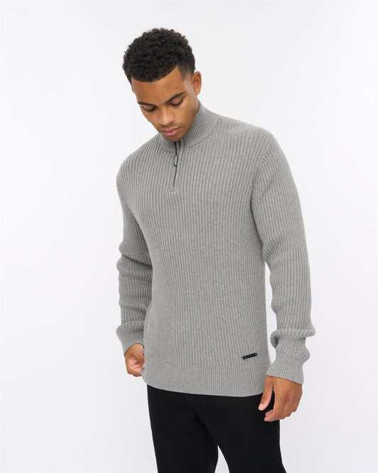 Havaline 1/4 Zip Knit Grey Marl
