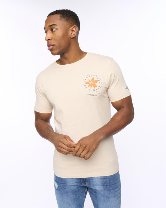 Flowered T-Shirt Light Stone