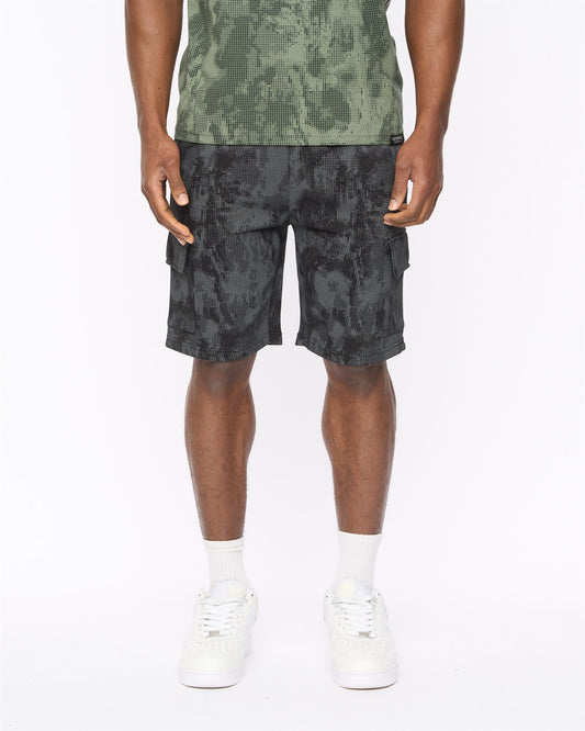 Bardon Camo Cargo Shorts Black