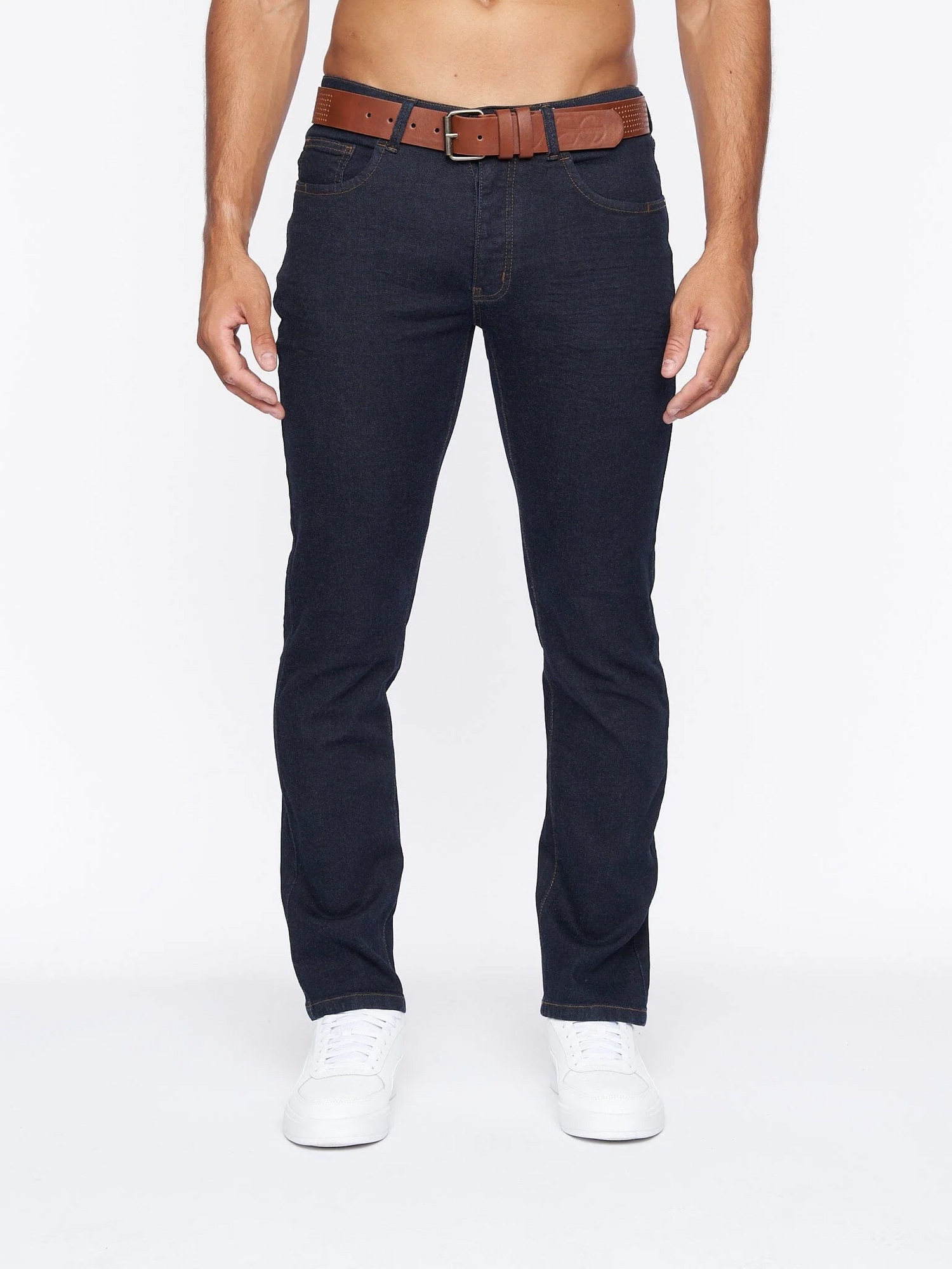 Mens Farrowed Stretch Denim Jeans Raw Wash – Crosshatch