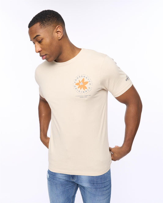 Flowered T-Shirt Light Stone
