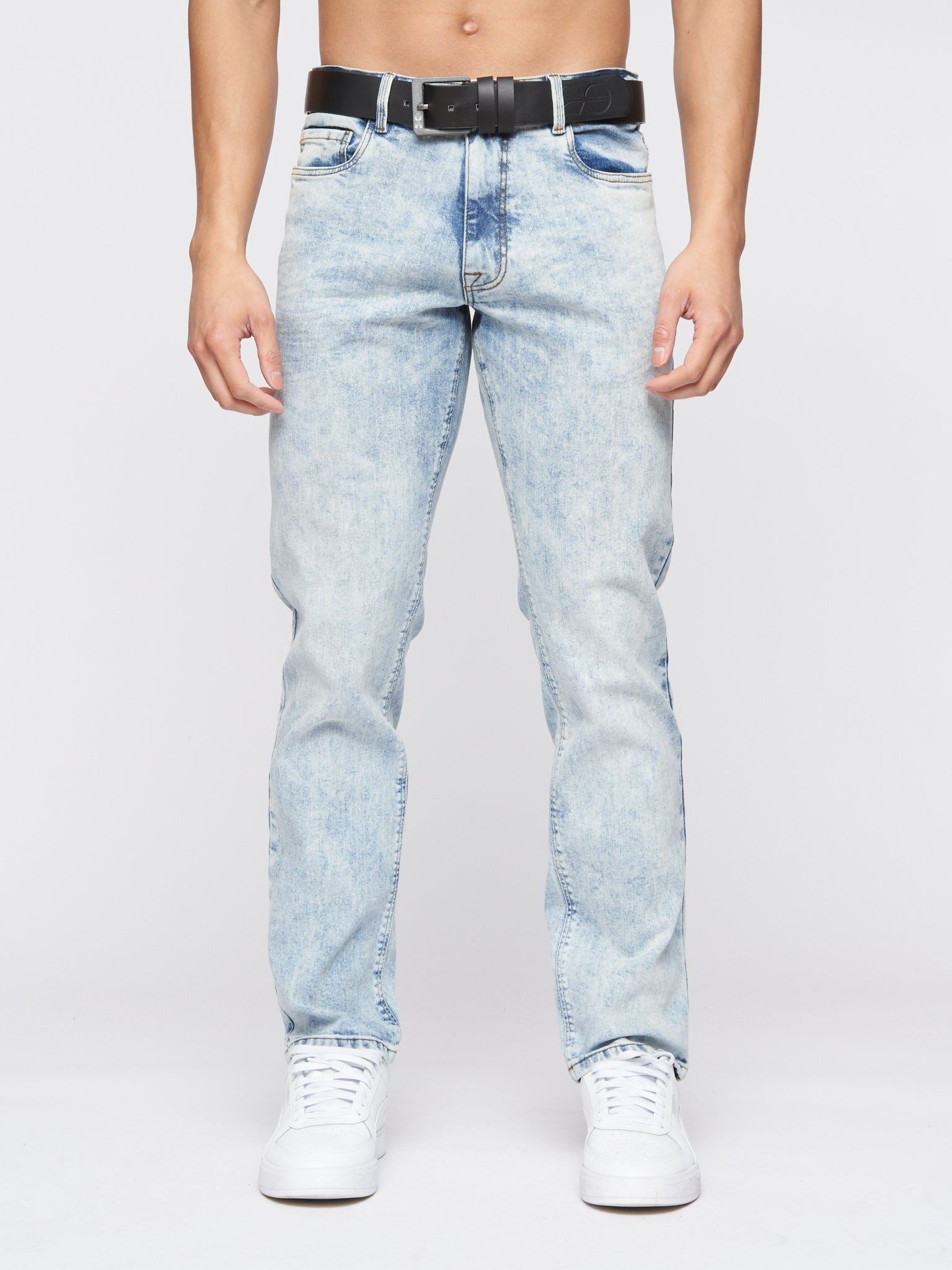 crosshatch Cadman Straight Jeans Light Wash