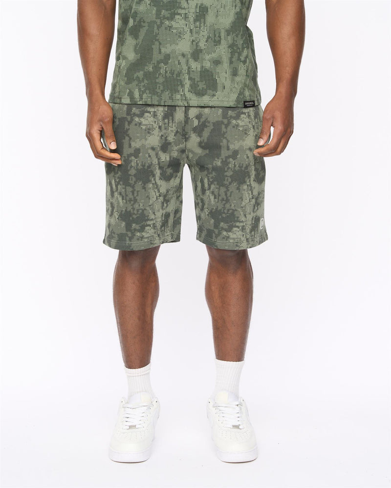 Bardon Camo Jog Shorts Olive