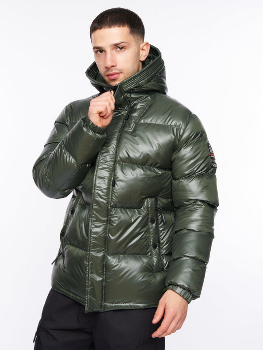 Crosswell High Shine Jacket Dark Olive