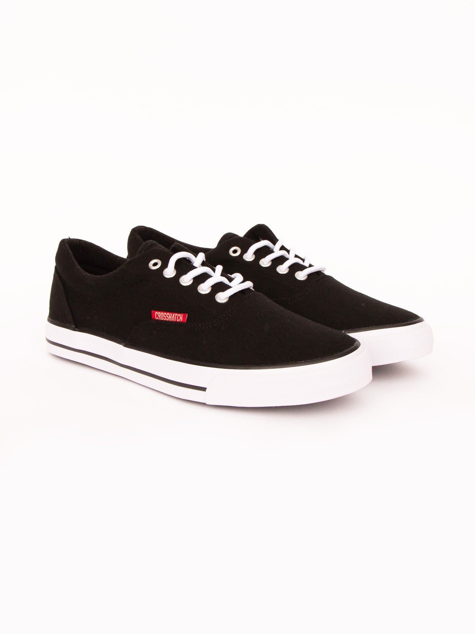 crosshatch Skywalk Canvas Pumps Black