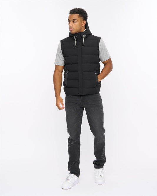 Kampleys Embossed Gilet Black