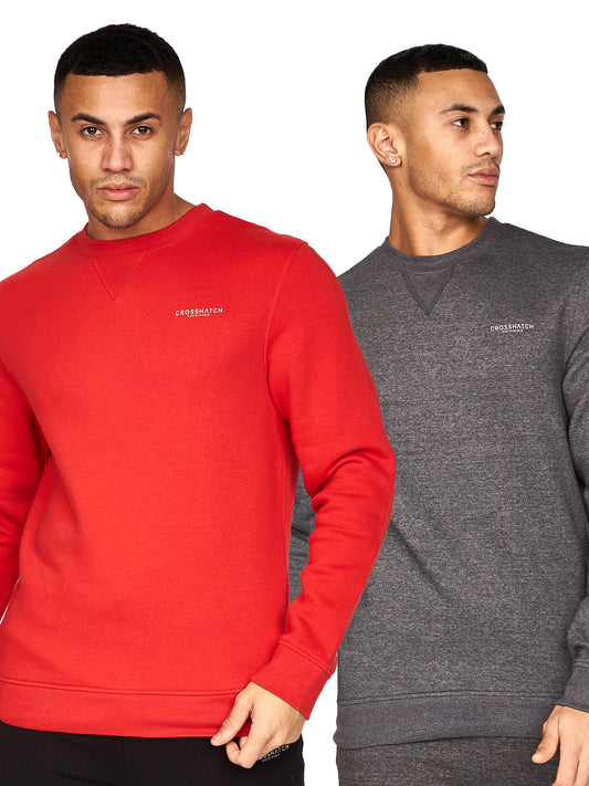 Traymax Crew Sweat 2pk Red/Charcoal