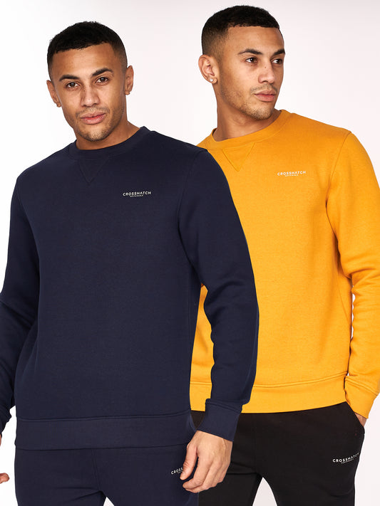 Traymax Crew Sweat 2pk Navy/Mustard