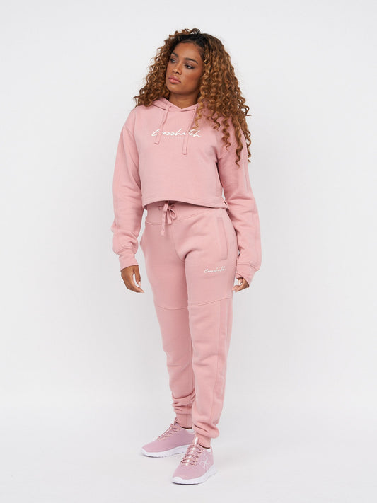 Ladies Crushaw High Waisted Joggers Pink