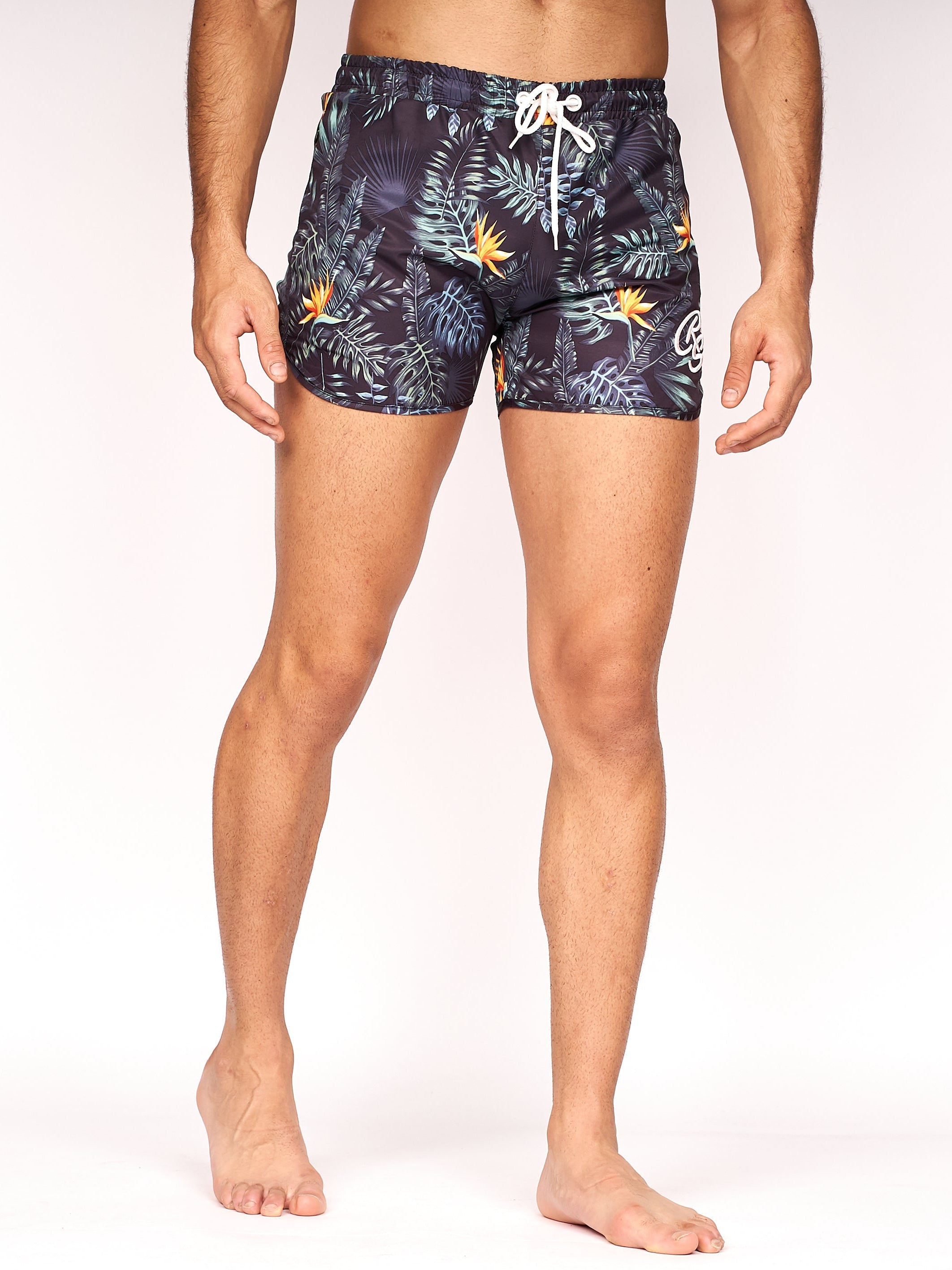 Rainforest Swim Shorts Black Floral